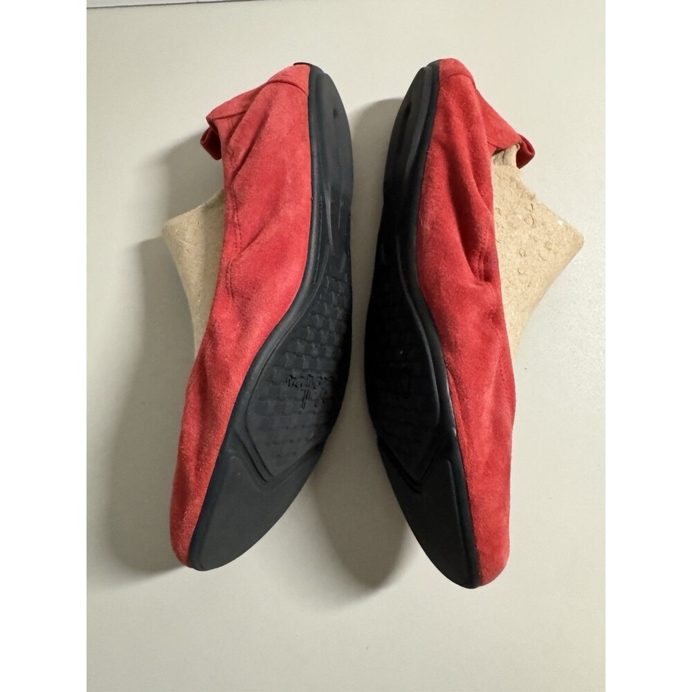 Women's Cole Haan Suede Ballet Flats Size 8 Red Leather Fall Preppy Classic EUC - Picture 3 of 6